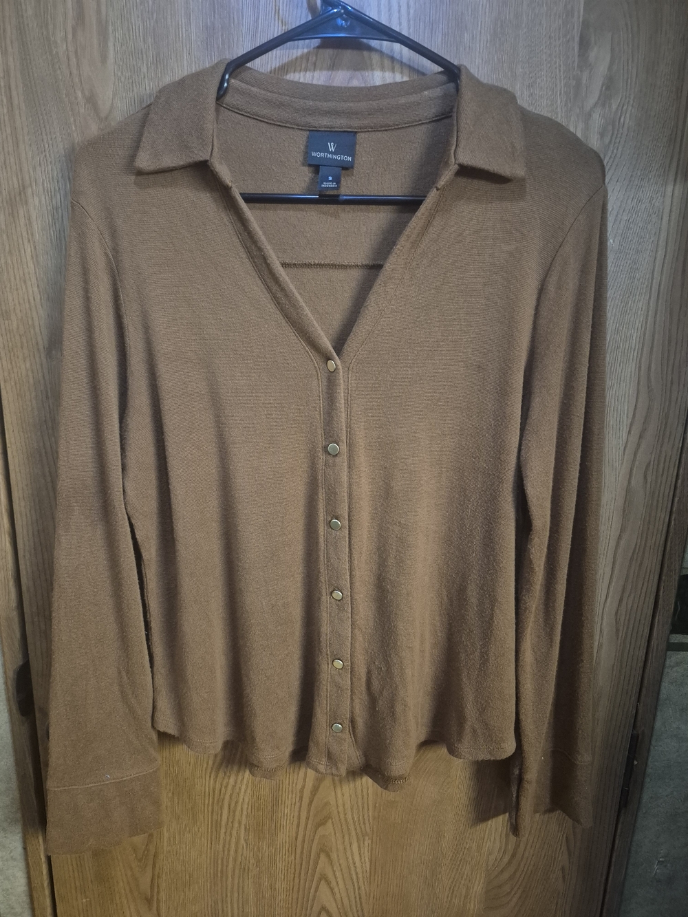 Worthington Brown Collared Button-Front Women's Sweater  Box 48